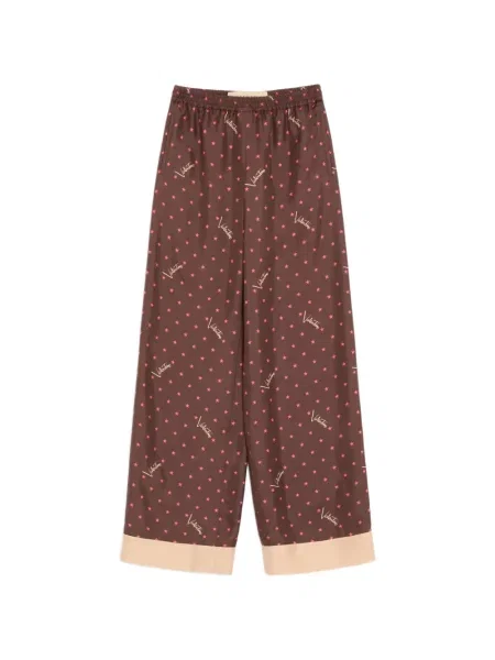 Pantaloni Valentino Garavani din țesătură twill maro