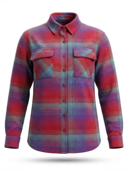 Radwa Bluză Comfy Heavyweight Flannel Shirt intens roșu