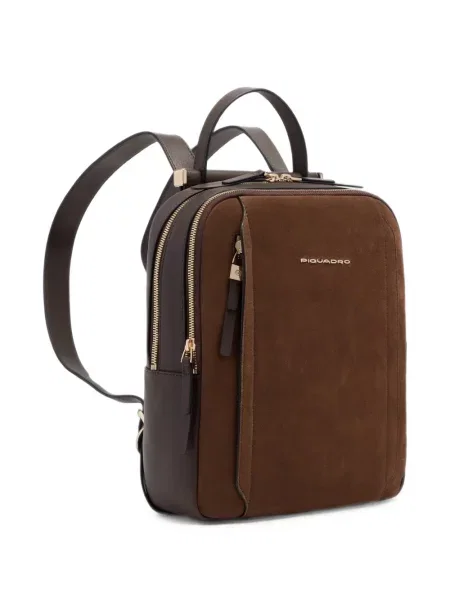 Rucsac Piquadro din piele de căprioară maro