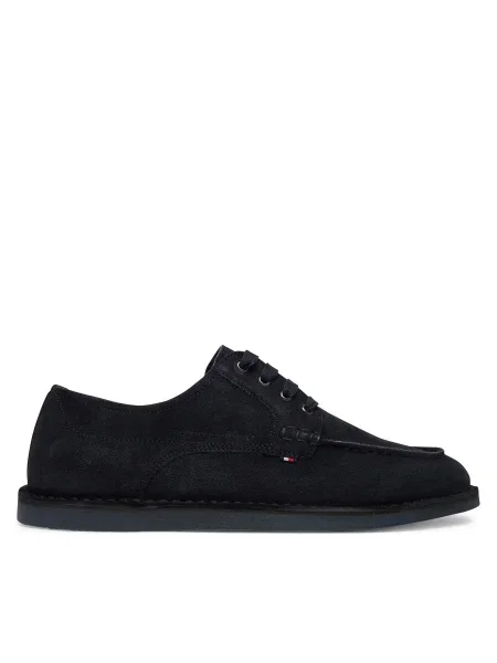 Pantofi Tommy Hilfiger Stitchdown Suede Derby Bleumarin