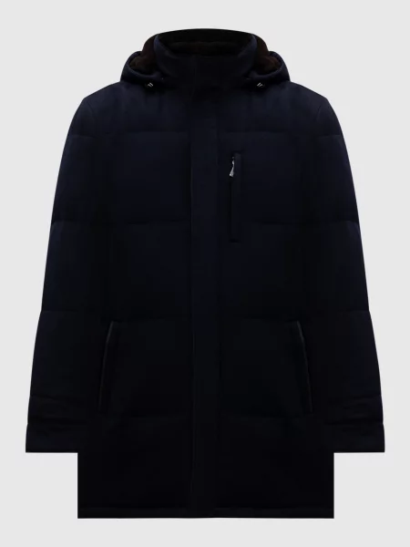 Пухова куртка з кашеміру з хутром норки Enrico Mandelli синя