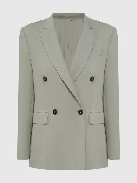 Двубортный пиджак Brunello Cucinelli серый