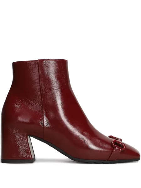 Botine Mara Bini cu vârf pătrat cu cataramă roșu