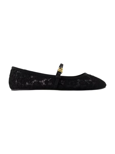 Balerinki Dolce And Gabbana skórzane czarne
