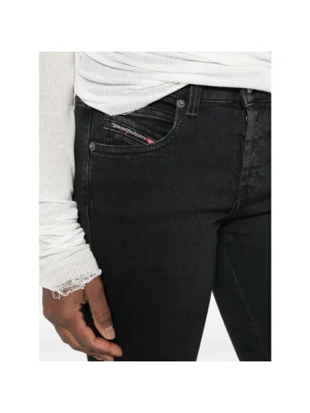 Jeansy straight leg Diesel czarne