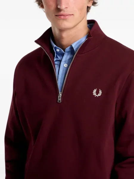 Hanorac cu fermoar Fred Perry roșu