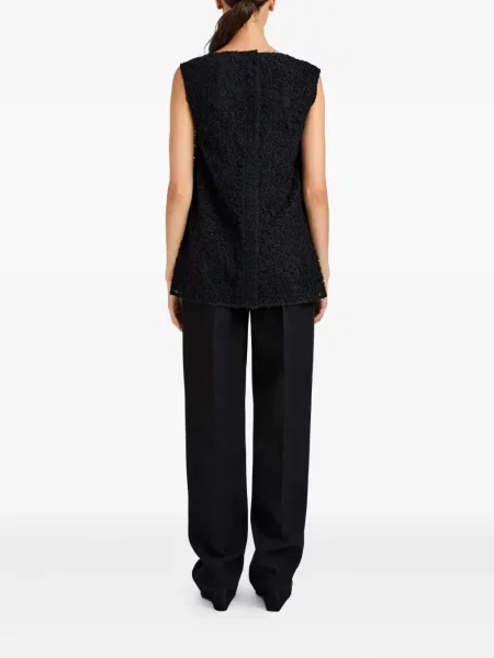 Top Proenza Schouler cu broderie negru