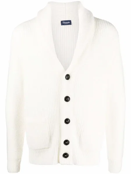 Cardigan Drumohr din lână merinos alb