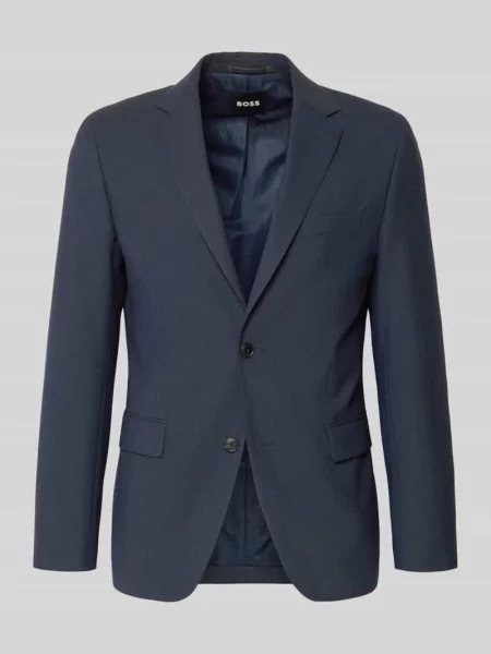 Krój slim fit krótki blezer z dodatkiem żywej wełny Model P-HUGE' Boss granatowa