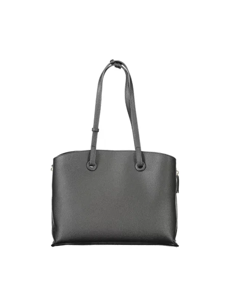 Lniana torebka Valentino Bags czarna