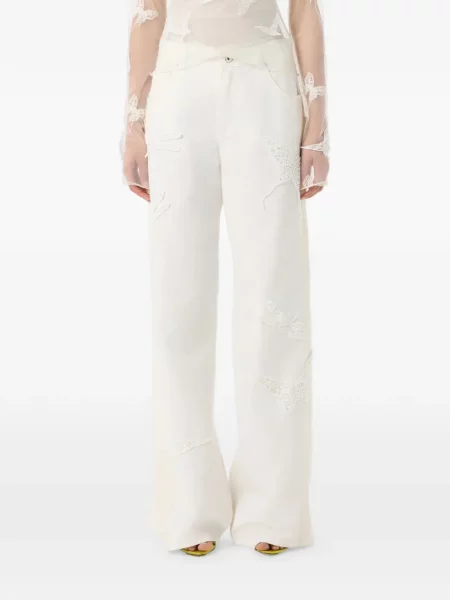 Blugi Blumarine din dantelă alb