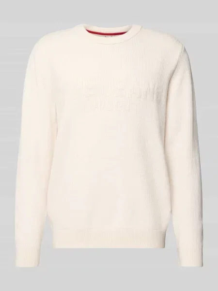 Sweter z dzianiny o kroju regular fit z mieszanki i bawełny model ‘PHINEAS’ Pepe Jeans biały