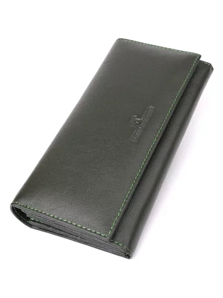 Кожаный кошелек St Leather Accessories зеленый