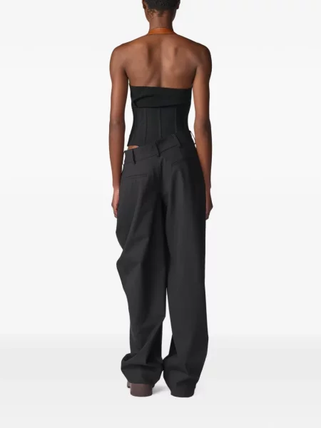 Cu centură top Monse cu gât halter negru