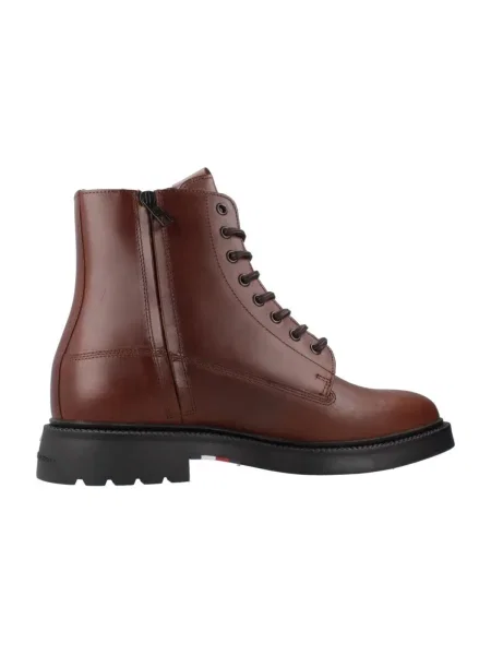 Pantofi Tommy Hilfiger cu șireturi din piele maro