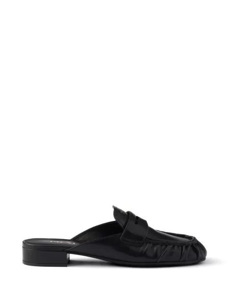 Papuci tip mules Prada din piele negru
