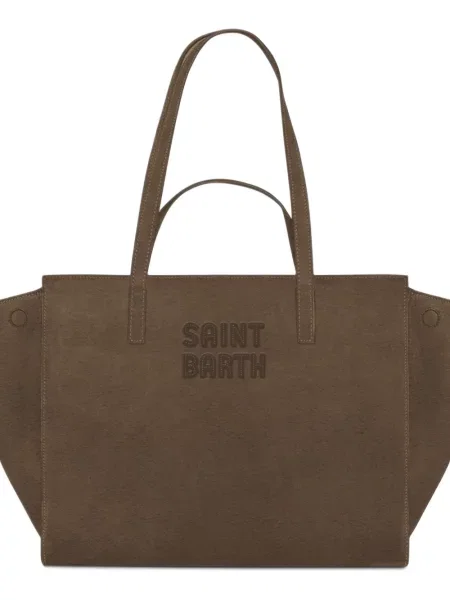 Geantă shopper Mc2 Saint Barth din piele de căprioară maro