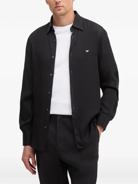 Cămașă Emporio Armani casual cu autograf negru