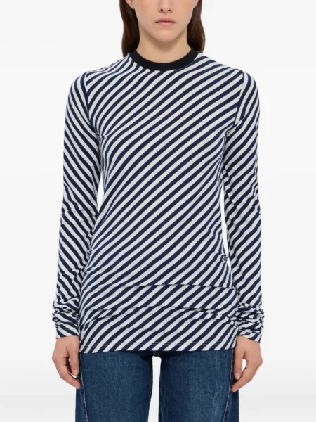 Top Msgm cu dungi lung albastru