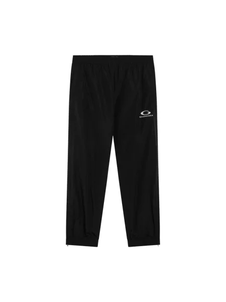 Lniane spodnie dresowe Balenciaga czarne