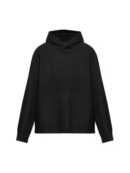 Bluza z kapturem Allsaints wełniana czarna