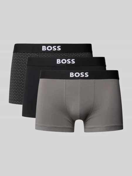 Obcisłe bokserki z mieszanka bawełny w zestaw 3 szt. Boss szare