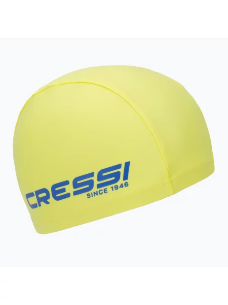 Детска шапка за плуване Cressi Tago lime/blue синьо