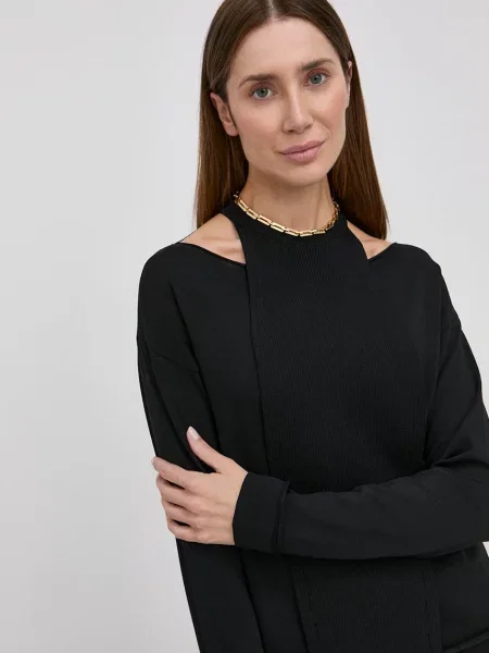 Пуловер Liviana Conti дамски от лека материя черно