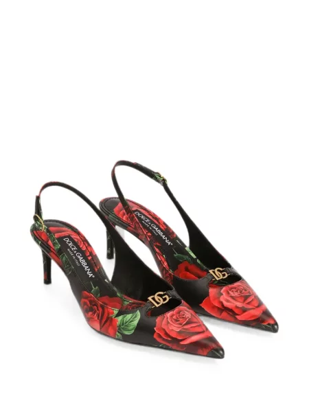 Raštuotos bateliai Dolce & Gabbana slingback juoda