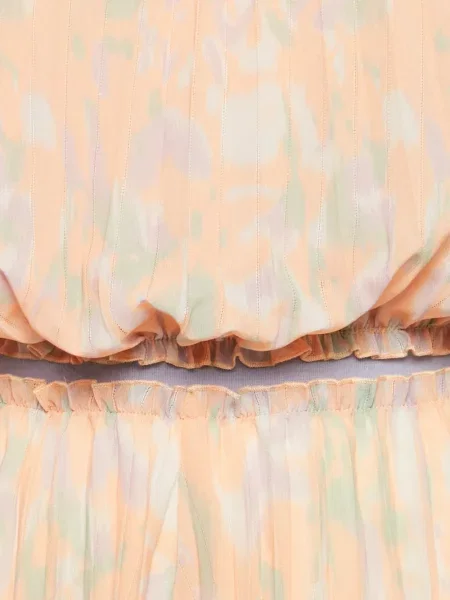 Kombinezon Maje od šifona s printom s apstraktnim uzorkom ružičasta