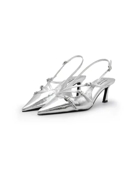 Czółenka Steve Madden skórzana szara