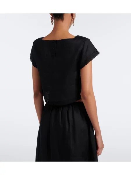 Decupat top Posse cu broderie de in negru