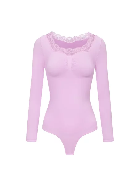 Cfab Alakformáló body Lace Bodysuit Sculpting Shapewear Longsleeve mit String orchidea