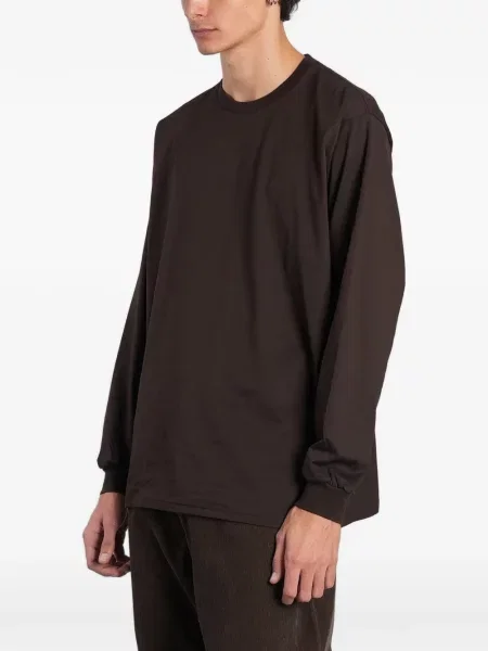 Lung tricou Ssstein cu decolteu rotund maro