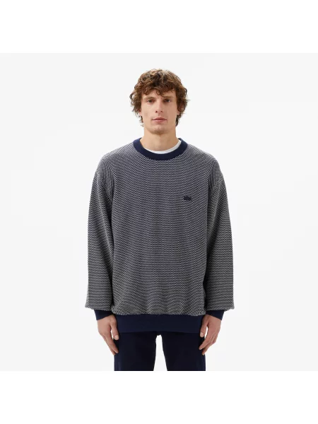 Lacoste Sweter Relaxed Fit granatowy