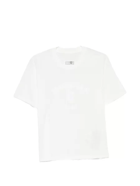 Scurt tricou Mm6 Maison Margiela cu imagine alb
