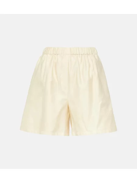 Pantaloni scurți Max Mara cu talie înaltă alb