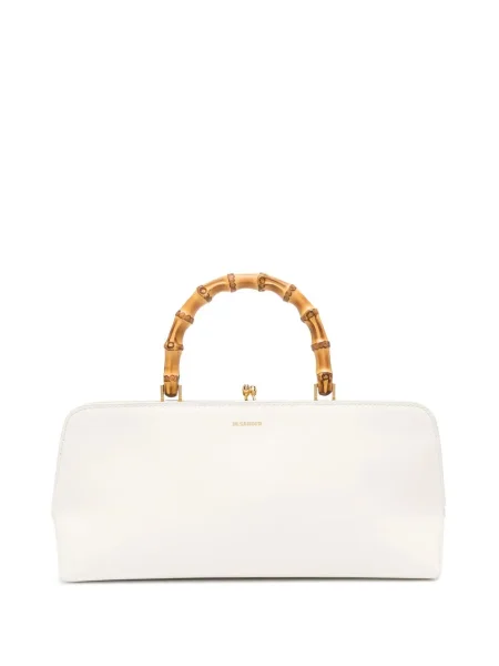 Geantă shopper Jil Sander din piele alb