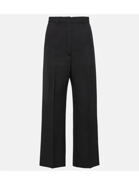 Pantaloni Acne Studios cu talie înaltă plisate negru