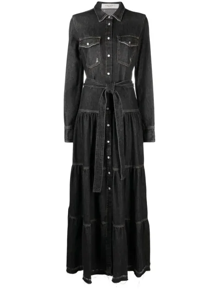 Rochie din denim Golden Goose zdrențuiți de costum negru