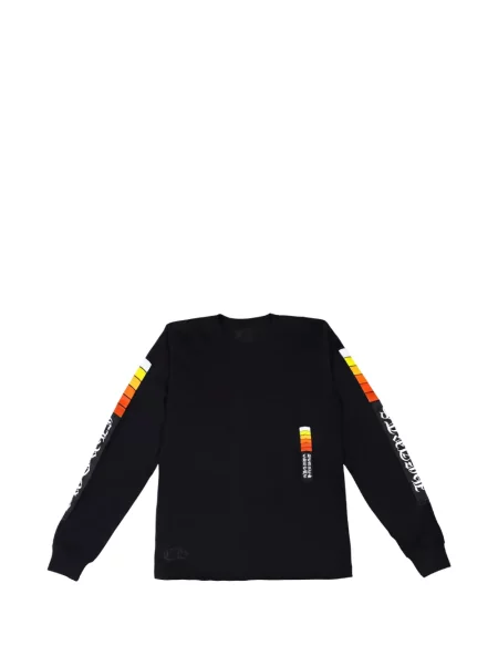 Lung hanorac Chrome Hearts cu motiv cu inimi negru