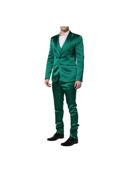 Jedwabny garnitur Dolce And Gabbana zielony