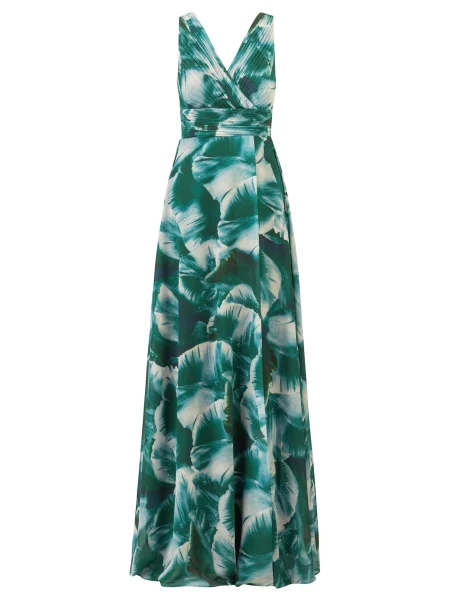 Kraimod Rochie de seară verde smarald / verde închis alb