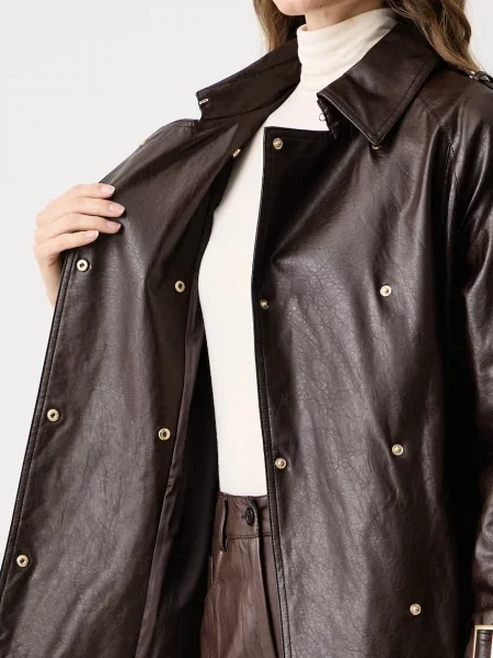 Кожаное пальто Guess