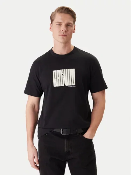 Calvin Klein T-Shirt Maze Graphic czarny