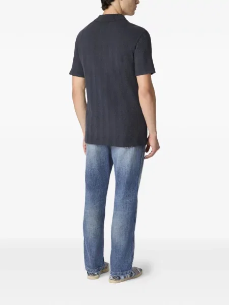 Polo Missoni cu model herringbone albastru