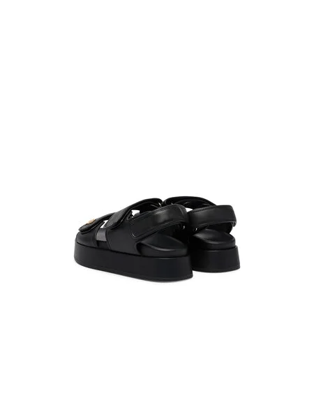 Szandál Tommy Hilfiger Leather Sporty Platform Sandal fekete