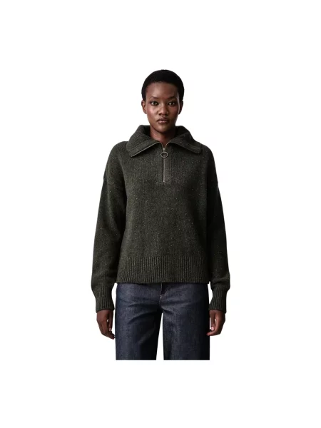 Barbour sweter z wełną zielony
