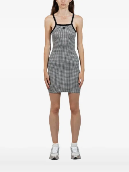 Mała sukienka mini Drole De Monsieur w pepitkę garniturowa czarna