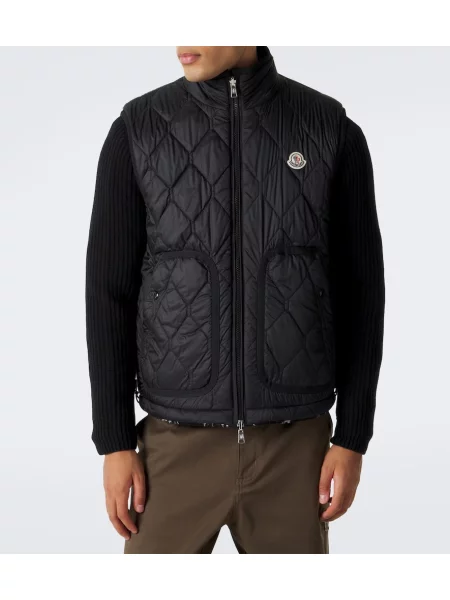 Reversibil vestă Moncler cu model paisley negru